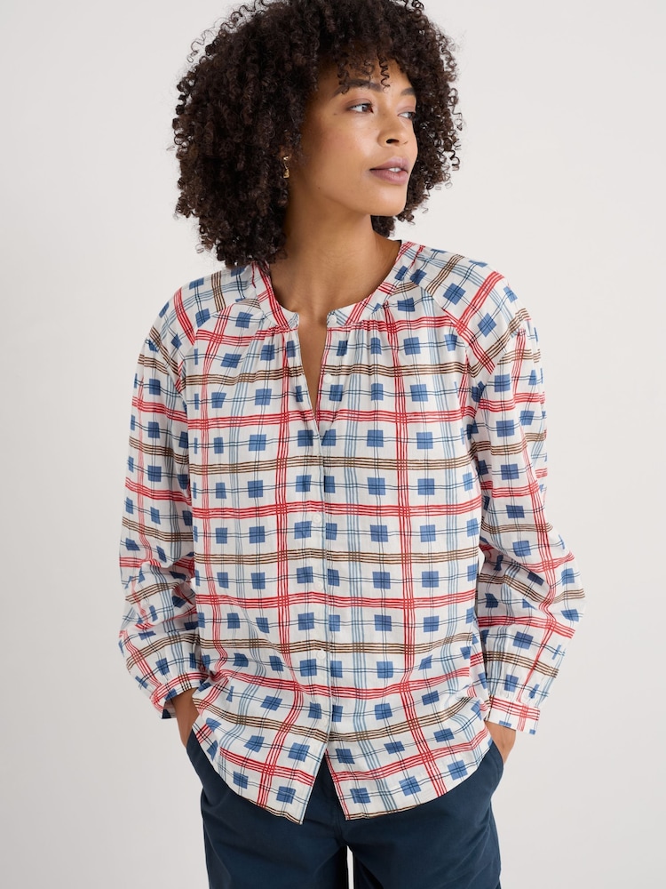 Seasalt Cornwall White/Red Multi Weaving Sea 100% Cotton Shirt - Image 1 of 5