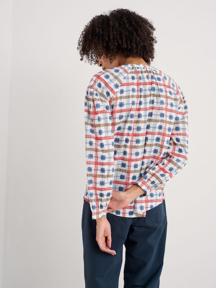 Seasalt Cornwall White/Red Multi Weaving Sea 100% Cotton Shirt - Image 2 of 5