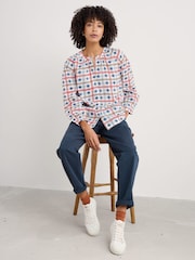 Seasalt Cornwall White/Red Multi Weaving Sea 100% Cotton Shirt - Image 3 of 5