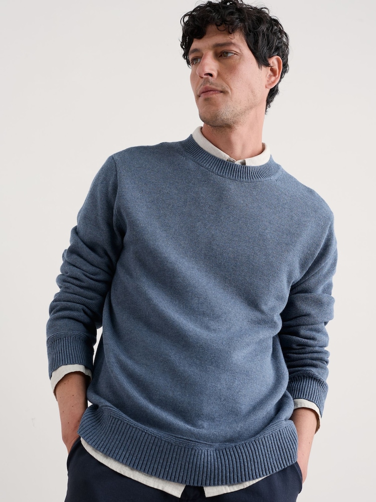 Blauw - Seasalt Cornwall Mens Moorstone Knitted Jumper - Image 1 of 5