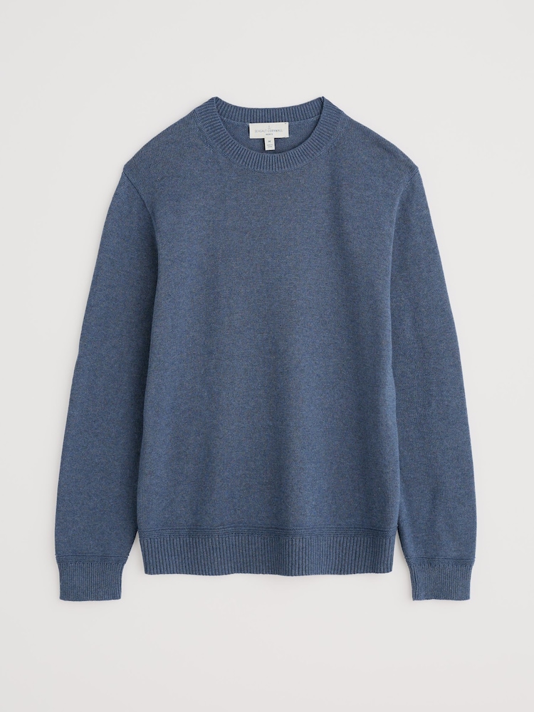 Blauw - Seasalt Cornwall Mens Moorstone Knitted Jumper - Image 4 of 5