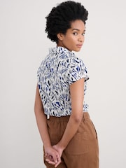 Seasalt Cornwall Blue Rushmaker Short Sleeve 100% Cotton Shirt - Image 3 of 5