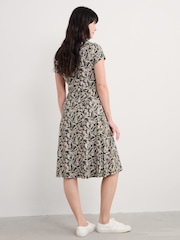 Seasalt Cornwall Green Secret Cove 3/4 Sleeve Midi Dress - Image 2 of 5