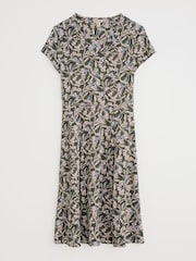 Seasalt Cornwall Green Secret Cove 3/4 Sleeve Midi Dress - Image 4 of 5
