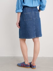 Seasalt Cornwall Blue Dovetail A-Line Corduroy Skirt - Image 2 of 5