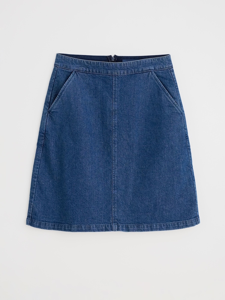 Seasalt Cornwall Blue Dovetail A-Line Corduroy Skirt - Image 4 of 5