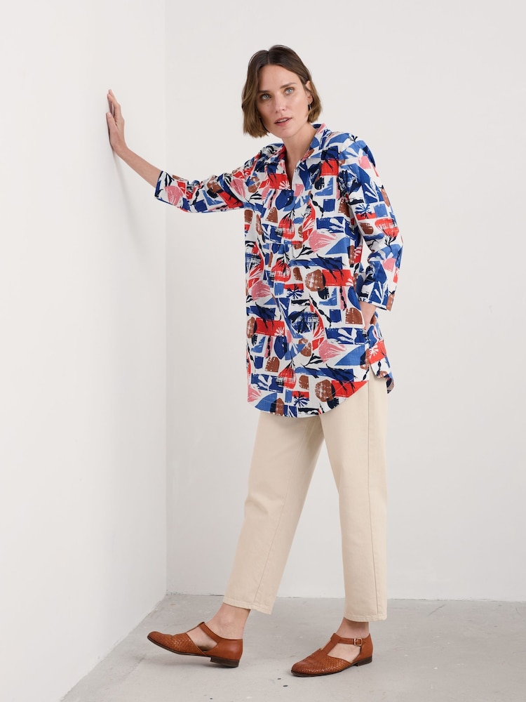 Seasalt Cornwall Multi Fal Water Printed 100% Cotton Tunic - Image 3 of 5