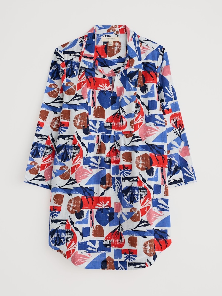 Seasalt Cornwall Multi Fal Water Printed 100% Cotton Tunic - Image 4 of 5