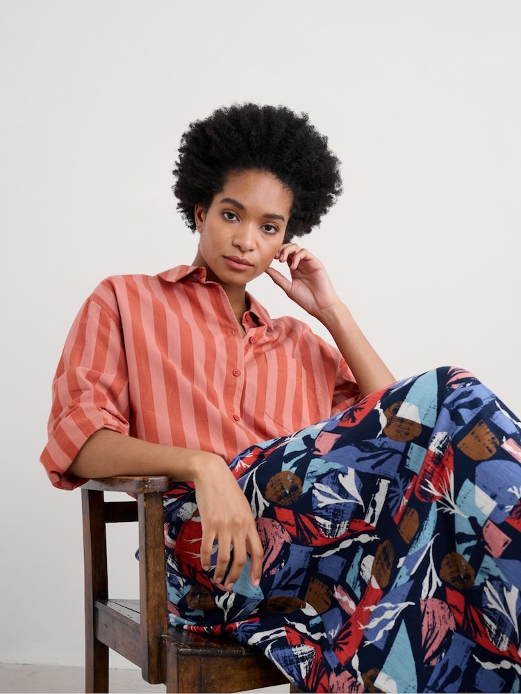 Rosa - Seasalt Cornwall Sea Path 100% Cotton Longline Shirt - Imagen 1 de 6