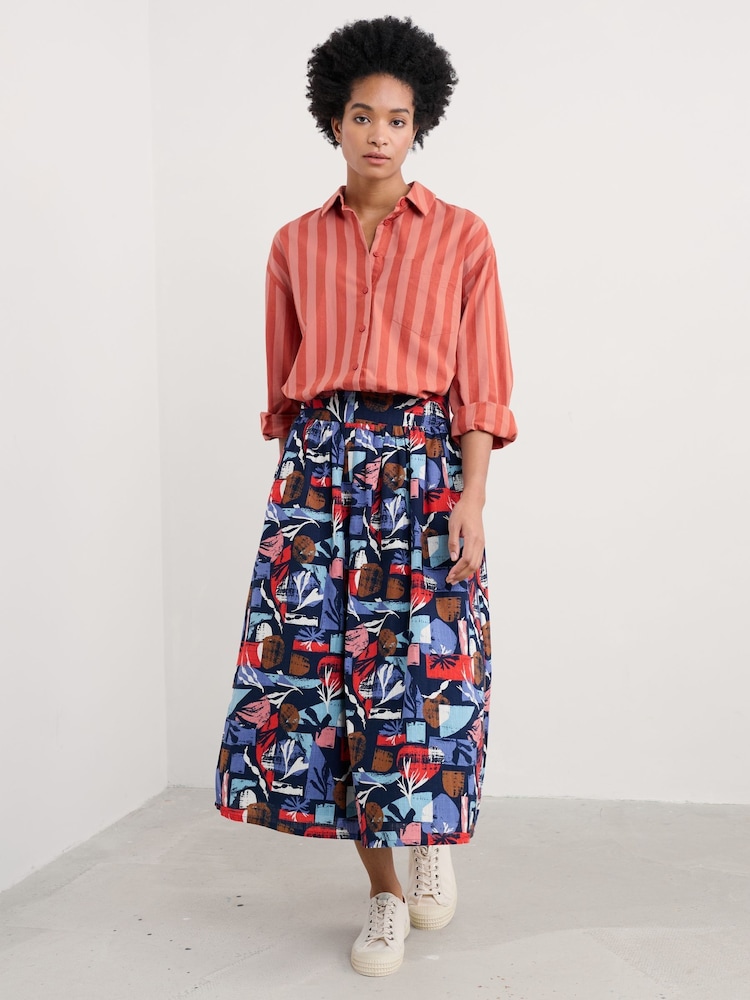Rosa - Seasalt Cornwall Sea Path 100% Cotton Longline Shirt - Imagen 2 de 6