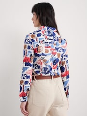 Seasalt Cornwall Blue/White Multi Larissa 100% Cotton Shirt - Image 3 of 6