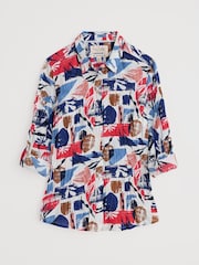 Seasalt Cornwall Blue/White Multi Larissa 100% Cotton Shirt - Image 4 of 6