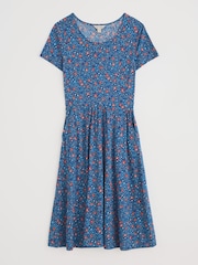 Seasalt Cornwall Blue Tall Secret Cove 3/4 Sleeve Midi Dress - Image 4 of 5