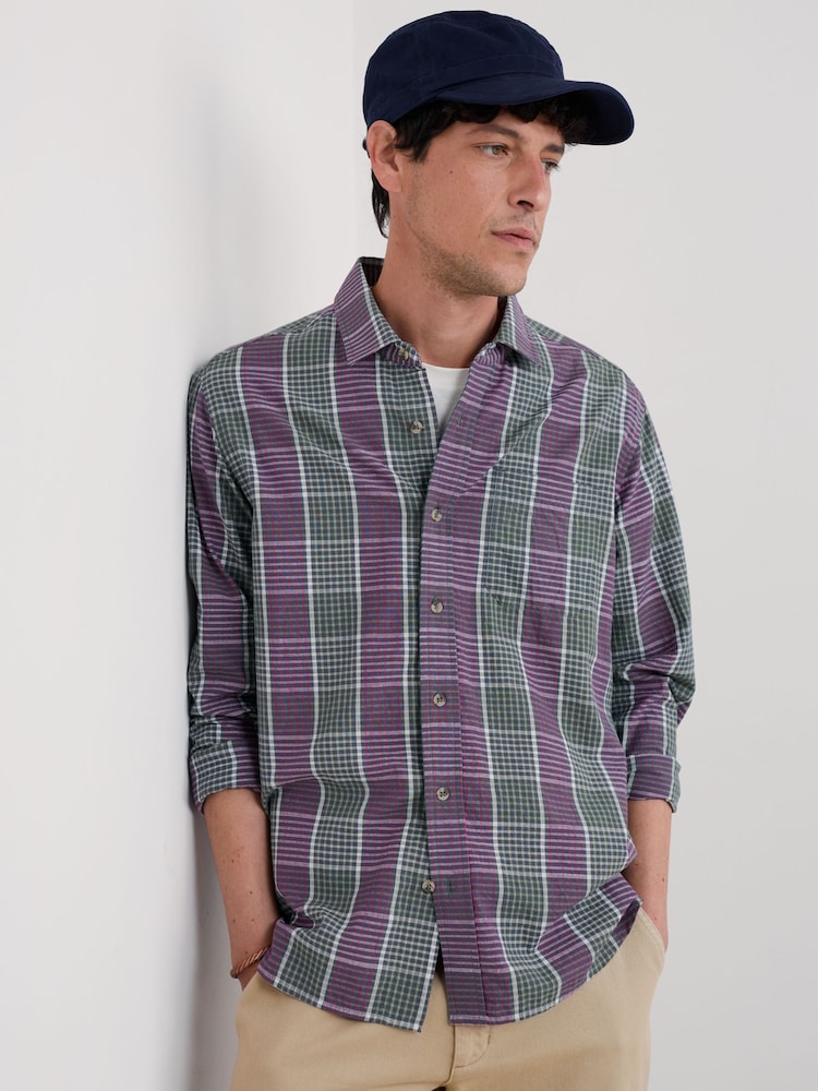 Seasalt Cornwall Black Multi Mens Banyan Checked 100% Cotton Shirt - Image 1 of 5