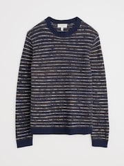 Seasalt Cornwall Blue Mens Fellwalker 100% Cotton Knitted Jumper - Image 6 of 7