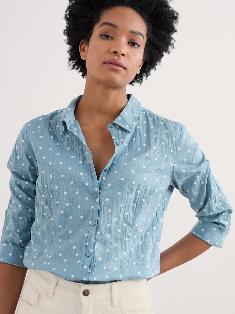 Seasalt Cornwall Blue Multi Larissa 100% Cotton Shirt - Image 1 of 6