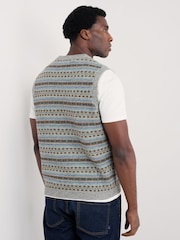 Seasalt Cornwall Grey Mens Fairisle Pattern Walt Vest - Image 4 of 5