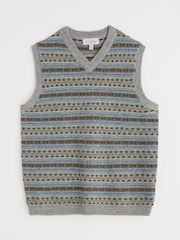 Seasalt Cornwall Grey Mens Fairisle Pattern Walt Vest - Image 5 of 5