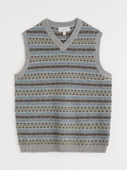 Seasalt Cornwall Grey Mens Fairisle Pattern Walt Vest - Image 8 of 10
