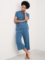 أزرق - بيجامة جيرسيه مُزيّنة بطبعة Moonlight من Seasalt Cornwall - صورة 1 من 5