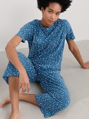 أزرق - بيجامة جيرسيه مُزيّنة بطبعة Moonlight من Seasalt Cornwall - صورة 3 من 5