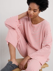 Roze - Seasalt Cornwall Tree Shadow pyjama van jersey - Image 3 of 5