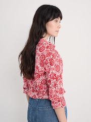 Seasalt Cornwall Red Larissa 100% Cotton Shirt - Image 2 of 8