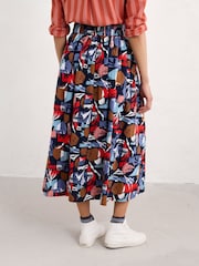 Seasalt Cornwall Black Multi Mevagissey 100%  Cotton Midi Skirt - Image 2 of 4