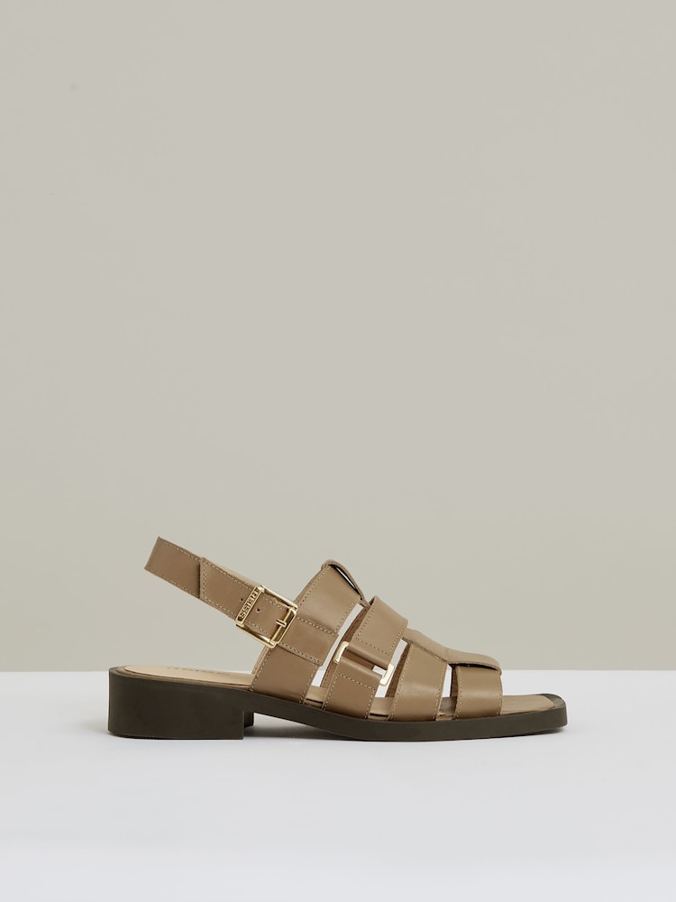 Reiss Tan Marlie Leather Fisherman Sandals - Image 1 of 5
