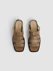 Reiss Tan Marlie Leather Fisherman Sandals - Image 4 of 5