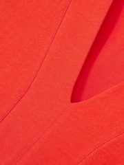 Reiss Coral Dixie Shoulder-Pad 100% Cotton V-Neck Top - Image 5 of 5