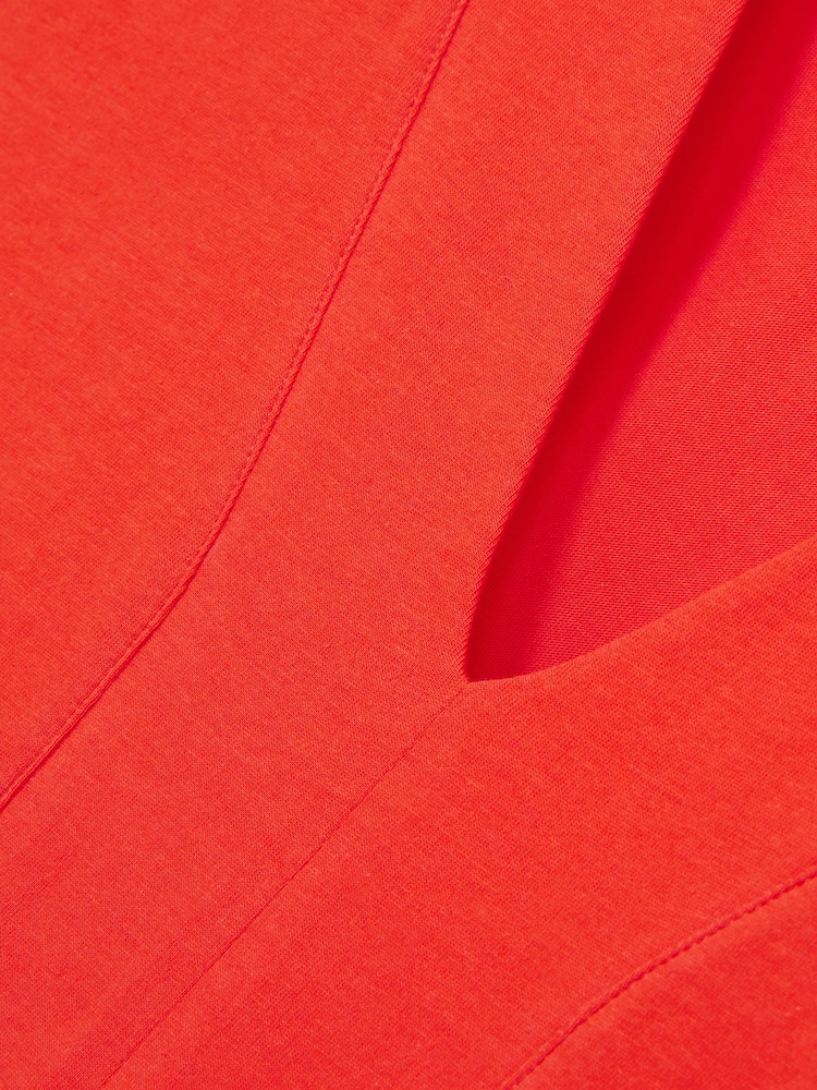 Reiss Coral Dixie Shoulder-Pad 100% Cotton V-Neck Top - Image 5 of 5
