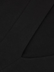 Reiss Black Dixie Shoulder-Pad 100% Cotton V-Neck Top - Image 5 of 5