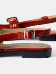 Mint Velvet Red Leather Buckled Flat Shoes - Image 5 of 5