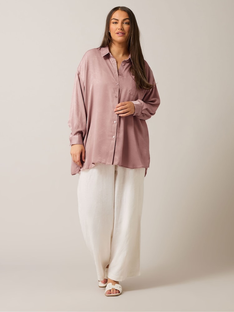 Yours Curve Pink Light Button Through Shirt - Image 2 of 5