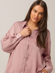 Yours Curve Pink Light Button Through Shirt - Image 4 of 5