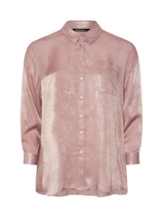 Yours Curve Pink Light Button Through Shirt - Image 5 of 5
