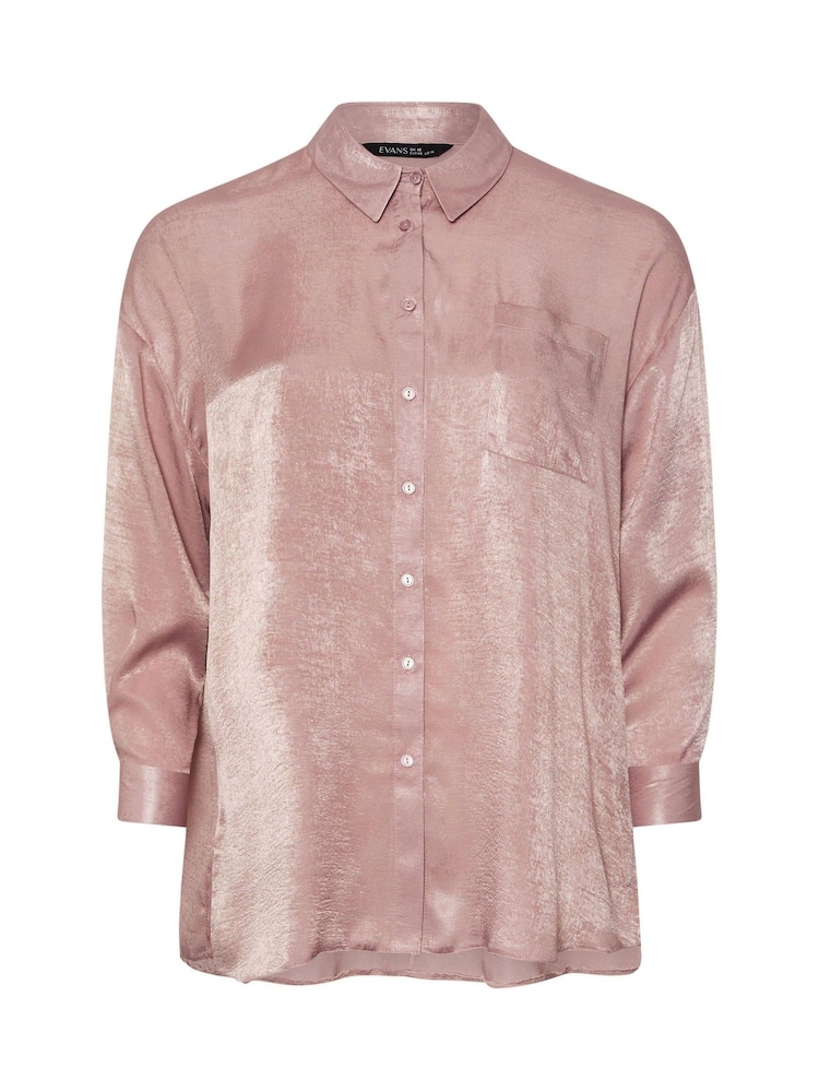 Yours Curve Pink Light Button Through Shirt - Image 5 of 5