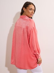 Yours Curve Pink Button Through Blouse - Image 2 of 5