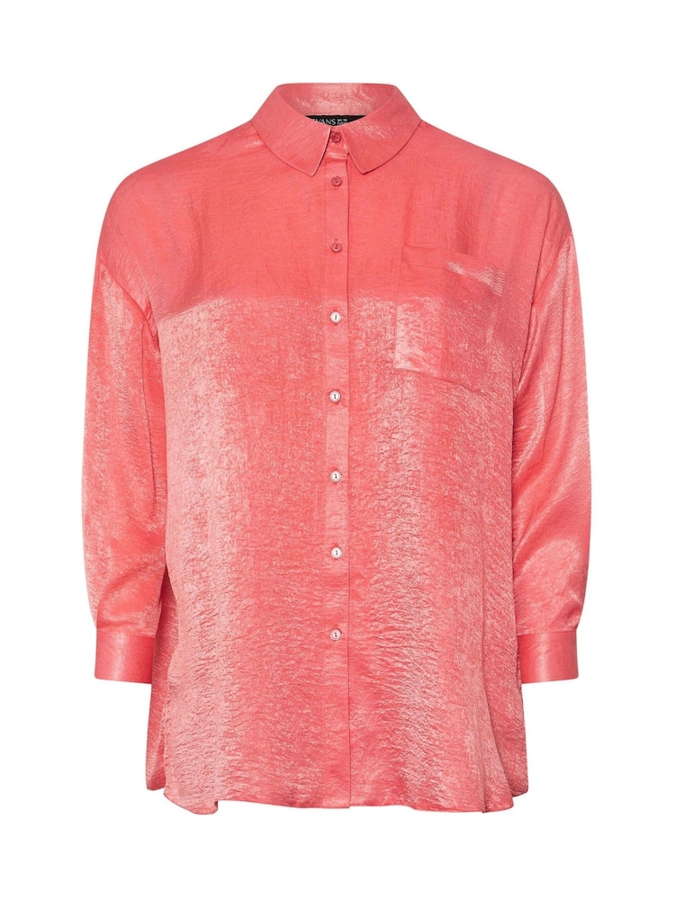 Yours Curve Pink Button Through Blouse - Image 5 of 5