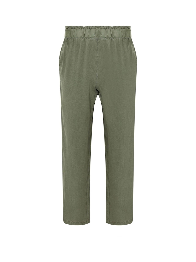 PixieGirl Petite Green Acid Wash 100% Cotton Wide Leg Trousers - Image 5 of 5