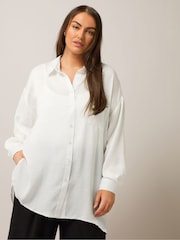 Yours Curve White Button Through Blouse - Image 1 of 5