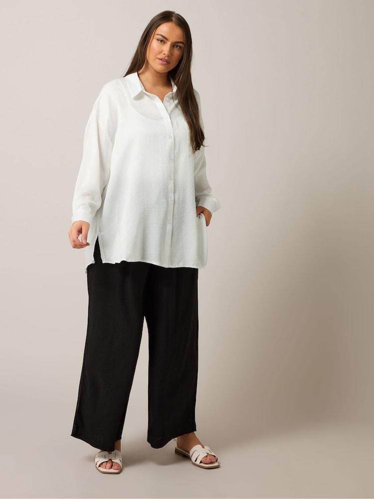 Yours Curve White Button Through Blouse - Image 2 of 5