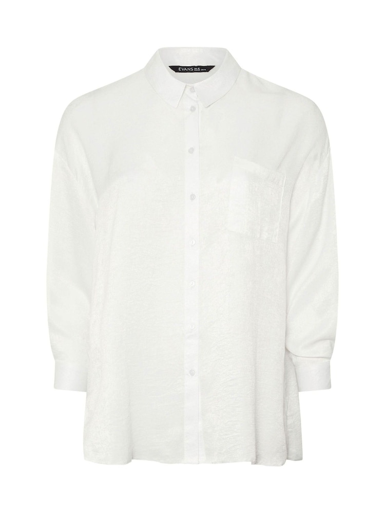 Yours Curve White Button Through Blouse - Image 5 of 5