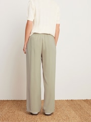 PixieGirl Petite Natural Acid Wash 100% Cotton Wide Leg Trousers - Image 3 of 5