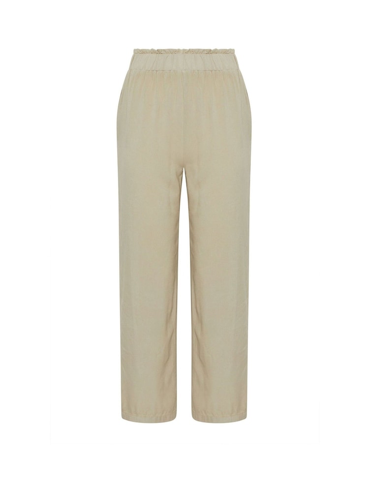 PixieGirl Petite Natural Acid Wash 100% Cotton Wide Leg Trousers - Image 5 of 5