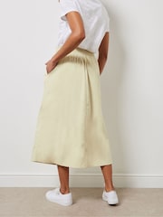 M&Co Natural Poplin Midi 100% Cotton Skirt - Image 3 of 4