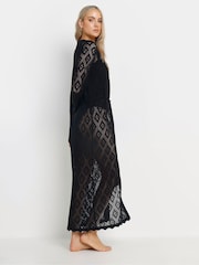 Long Tall Sally Black Crochet Knitted Maxi Cardigan - Image 2 of 5