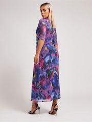 Yours Curve Black London Keyhole Mesh Dress - Image 3 of 4