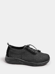 Yours Curve Black Extra-Wide Fit Toggle Lace-Up Trainers - Image 2 of 5